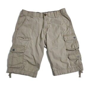 George Cargo Shorts Mens 36 Safari Utility Pockets Work Trail Khaki Hiking